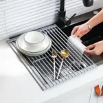 Stainless Steel Roll-Up Dish Drying Rack for Drying Dishes & Air-Drying Items – gallery image 2