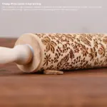 Wooden Embossing Rolling Pin for Rolling & Texturing Dough, Floral Pattern – gallery image 7