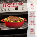 Enameled Cast Iron Dutch Oven Pot with Lid for Bread Baking & Cooking, Dual Handles – gallery image 17