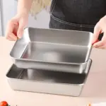 3pcs Stainless Steel Breading Trays for Dredging & Coating, Oven-Compatible Design – gallery image 4