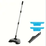 3-in-1 Rotating Hand Push Sweeper for Hard Floor Cleaning & Debris Pickup, Adjustable Handle – gallery image 9