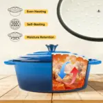 Enameled Cast Iron Dutch Oven Pot with Lid for Bread Baking & Cooking, Dual Handles – gallery image 12