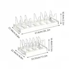 Adjustable Expandable Pots and Pans Organizer Rack for Organizing Cookware and Lids, White – gallery image 4