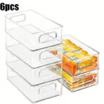 6pcs Refrigerator Organizer Bins for Food Storage & Organization, Transparent – gallery image 6