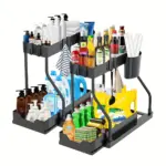 2pcs Under-Sink Sliding Shelf Organizer for Storage & Organization, Pull-Out Design – gallery image 2