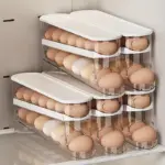 Automatic Egg Storage Box for Organizing & Dispensing Eggs with Double-Layer Sliding Design – gallery image 2