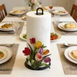 Cast Iron Tulip Tissue Holder for Holding Standard Tissue Rolls and Sheets – main image