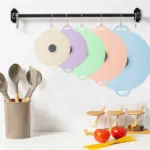 5-Piece Silicone Pot Lid Covers for Covering Bowls, Pots and Jars, Microwave-Safe Design – main image