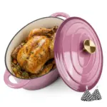 Enameled Cast Iron Dutch Oven Pot with Lid for Bread Baking & Cooking, Dual Handles – gallery image 11