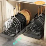 Pull-Out Pot and Pan Storage Organizer for Cabinet Storage and Organization, Adjustable Divider Design – gallery image 8