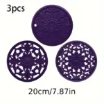 3pcs Silicone Insulated Mats for Heat Insulation & Surface Protection, Non-Slip Design – gallery image 22