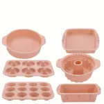 6pcs Silicone Baking Pan Set for Baking Cakes & Bread, Non-Stick Surface – gallery image 2