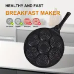 Non-Stick 7-Hole Pancake and Crepe Pan for Stovetop Cooking with Detachable Handle – gallery image 6