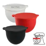 Silicone-Lined Mixer Bowl for Mixing & Pouring with Reusable Spout and Lid – gallery image 4