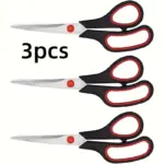 3pcs Stainless Steel Scissors for Cutting Tasks with Comfortable Grip Handles – gallery image 5