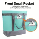 Insulated Reusable Tote Bag for Grocery Shopping & Food Transport, Zip Closure – gallery image 8