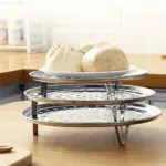 3pcs Stainless Steel Steamer Rack for Steaming and Baking – gallery image 3