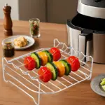 Air Fryer Grill Rack Set for Grilling & Steaming with Metal Rack and Skewers – gallery image 3