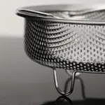 Stainless Steel Steamer Basket for Steaming & Straining with Handle – main image