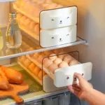 Drawer-Type Egg Storage Rack for Organizing Eggs, Transparent Stackable Rectangular Design – gallery image 6