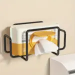 Wall-Mounted Tissue Holder for Holding Tissue Rolls and Sheets, Non-Drilling Adhesive Mount – main image