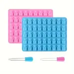 2-Piece Silicone Gummy Bear Mold Set for Candy & Chocolate Making, 90-Cavity Design – main image