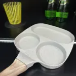 Nonstick Multi-Section Skillet for Cooking Multiple Foods with Triple Compartment Design – gallery image 8