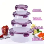 4pcs Round Food Storage Containers for Organizing & Storing Food, Stackable – gallery image 5