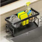 Kitchen Sink Organizer for Holding Sponges & Dish Soap, Metal Caddy with Self-Draining Tray – gallery image 9