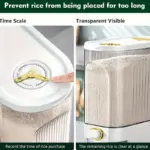 Large-Capacity Rice Storage Container for Storing Dry Foods with Measuring Cup & Time Markings – gallery image 11