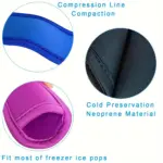8pcs Ice Pop Insulator Sleeves for Holding Frozen Treats, Reusable Neoprene – gallery image 7