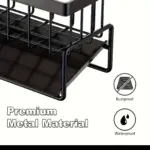 Kitchen Sink Organizer for Holding Sponges & Dish Soap, Metal Caddy with Self-Draining Tray – gallery image 10
