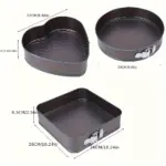 3pcs Detachable Bottom Cake Molds for Baking with Carbon Steel Construction – gallery image 4