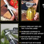 Adjustable Jar, Bottle and Can Opener for Twisting and Lifting, Stainless Steel with Soft Rubber Grip – gallery image 8