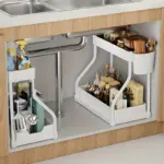 2pcs Under-Sink Sliding Shelf Organizer for Storage & Organization, Pull-Out Design – main image