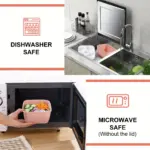 Salad Container for Portable Meal Prep with Two Sections and Dressing Cup – gallery image 9