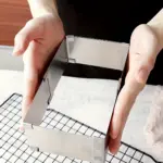 Adjustable Stainless Steel Square Cake Mold Ring for Shaping & Baking with Baking Knife – gallery image 8