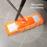Rotatable Flat Mop for Wet and Dry Cleaning with Chenille Mop Head – gallery image 8