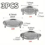 3pcs Stainless Steel Steamer Rack for Steaming and Baking – gallery image 9