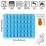 2-Piece Silicone Gummy Bear Mold Set for Candy & Chocolate Making, 90-Cavity Design – gallery image 4