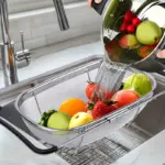 Expandable Stainless Steel Fine Mesh Filter for Rinsing & Draining Produce – gallery image 5