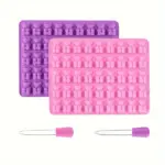 2-Piece Silicone Gummy Bear Mold Set for Candy & Chocolate Making, 90-Cavity Design – gallery image 2