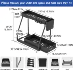 2pcs Under-Sink Sliding Shelf Organizer for Storage & Organization, Pull-Out Design – gallery image 4