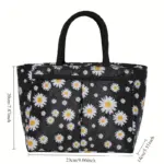 Insulated Tote Bag for Carrying Non-Food Items, Daisy Print, Handheld Design – gallery image 7