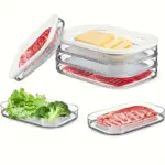 3-Layer Stackable Meat Storage Container for Refrigerated Food Organization, Easy-Access Design – main image