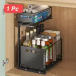 Under-Sink Sliding Organizer for Cabinet Storage & Access, Two-Tier Design – gallery image 7