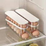 Automatic Egg Storage Box for Organizing & Dispensing Eggs with Double-Layer Sliding Design – gallery image 3