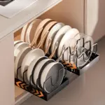 Pull-Out Pot and Pan Storage Organizer for Cabinet Storage and Organization, Adjustable Divider Design – gallery image 5