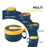 Microwave Ramen Bowl with Lid and Spoon for Heating & Serving Noodles, 850ml Round Plastic Container – gallery image 6