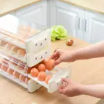 Drawer-Type Egg Storage Rack for Organizing Eggs, Transparent Stackable Rectangular Design – gallery image 3
